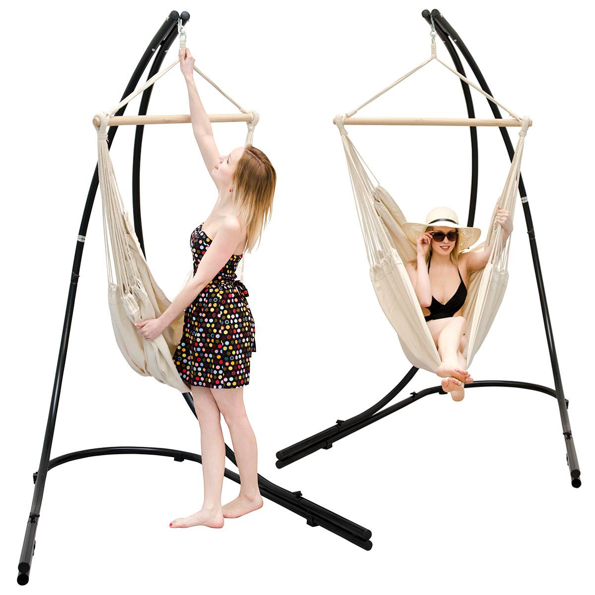 XXL-Hängestuhl Variante Beige Hängestuhl mit Hängestuhlgestell