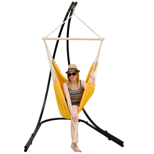 XXL Hängesessel mit Gestell Hängestuhl für 2 Doppel Hängesitz Hängeliege Gelb XXL Hängesessel mit Gestell Hängestuhl für 2 Doppel Hängesitz Hängeliege Gelb