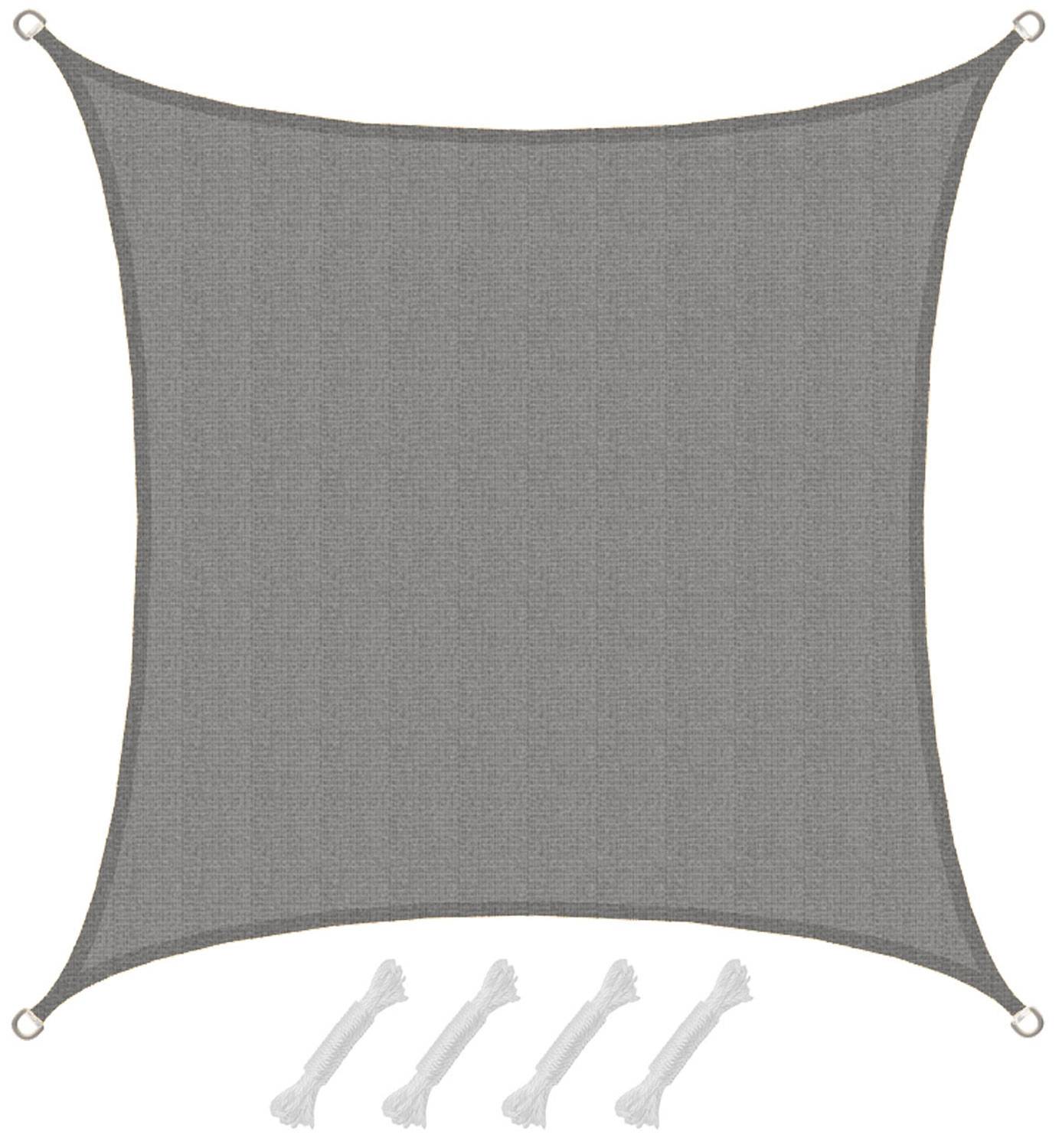 UV Sonnensegel 3x3 HDPE Quadratisch Sonnenschutz Überdachung Garten Balkon Grau