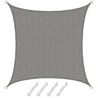 UV Sonnensegel 3x3 HDPE Quadratisch Sonnenschutz Überdachung Garten Balkon Grau UV Sonnensegel 3x3 HDPE Quadratisch Sonnenschutz Überdachung Garten Balkon Grau