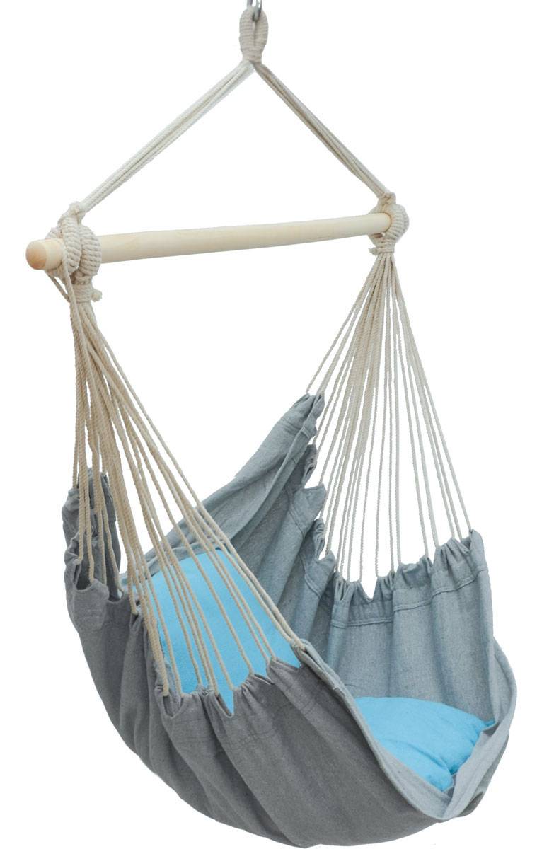 Balkon Hängesessel mit 2 Kissen zum Wenden - Outdoor Hängeschaukel für Garten