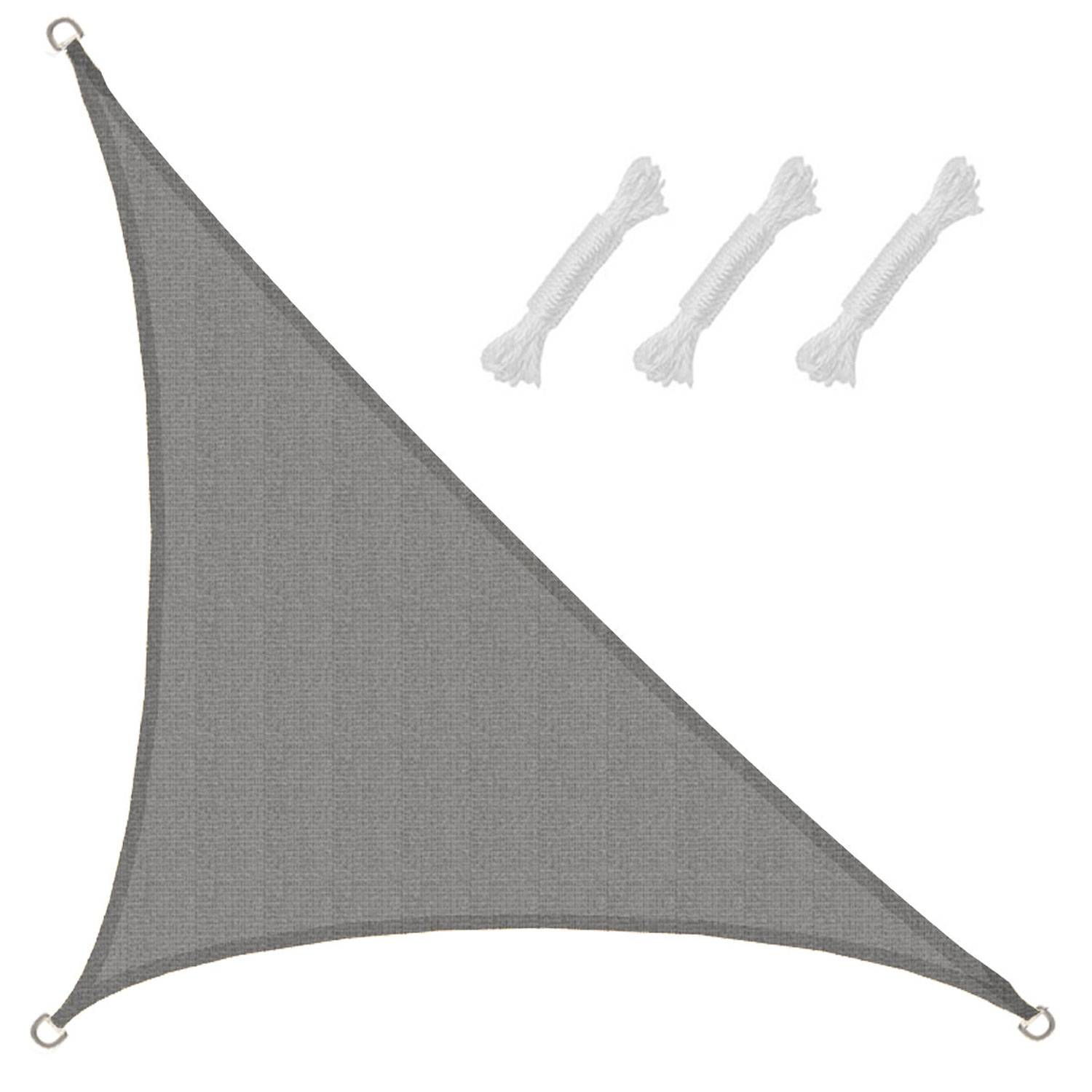 UV Sonnensegel 3x3x4,2 HDPE Dreieck Rechtwinklig Sonnenschutz Garten Grau