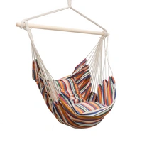 Hängestuhl mit 2 Kissen zum Wenden Balkon Hängesessel Bunt Gestreift Outdoor Hängestuhl mit 2 Kissen zum Wenden Balkon Hängesessel Bunt Gestreift Outdoor