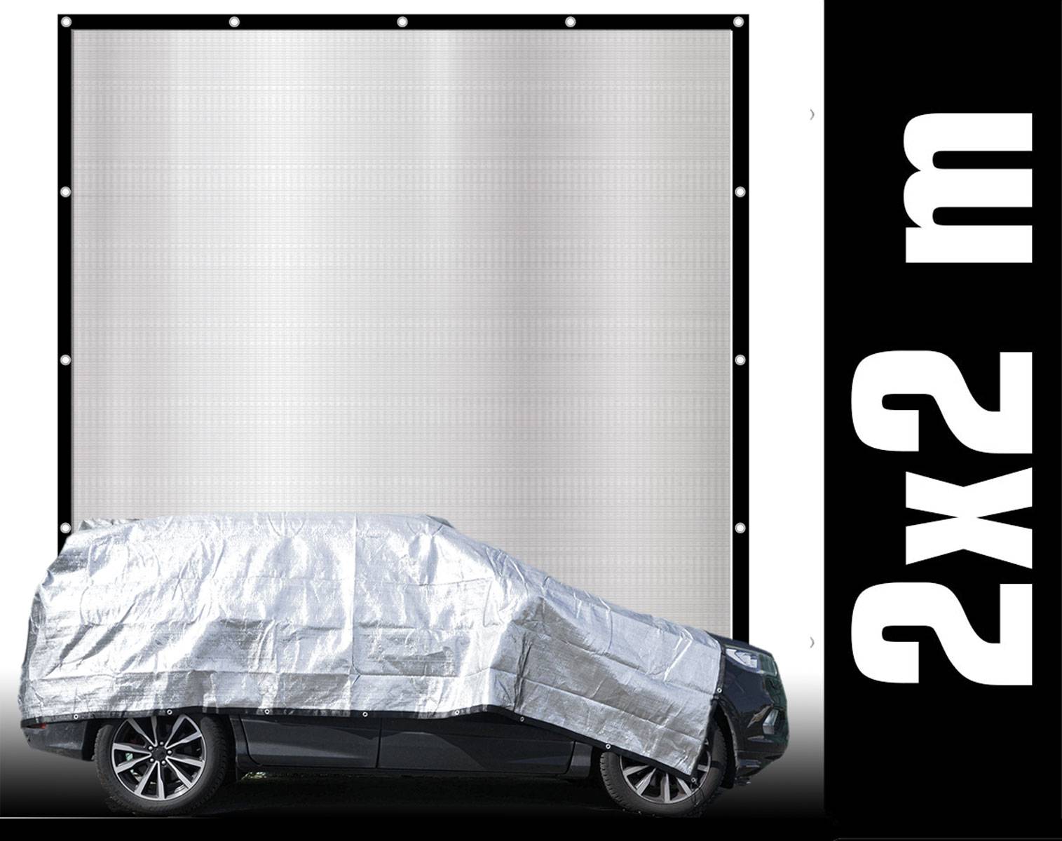 99% Schattennetz 2x2m Alu Sonnensegel Sonnenschutz Netz Hitzeschutz Camping