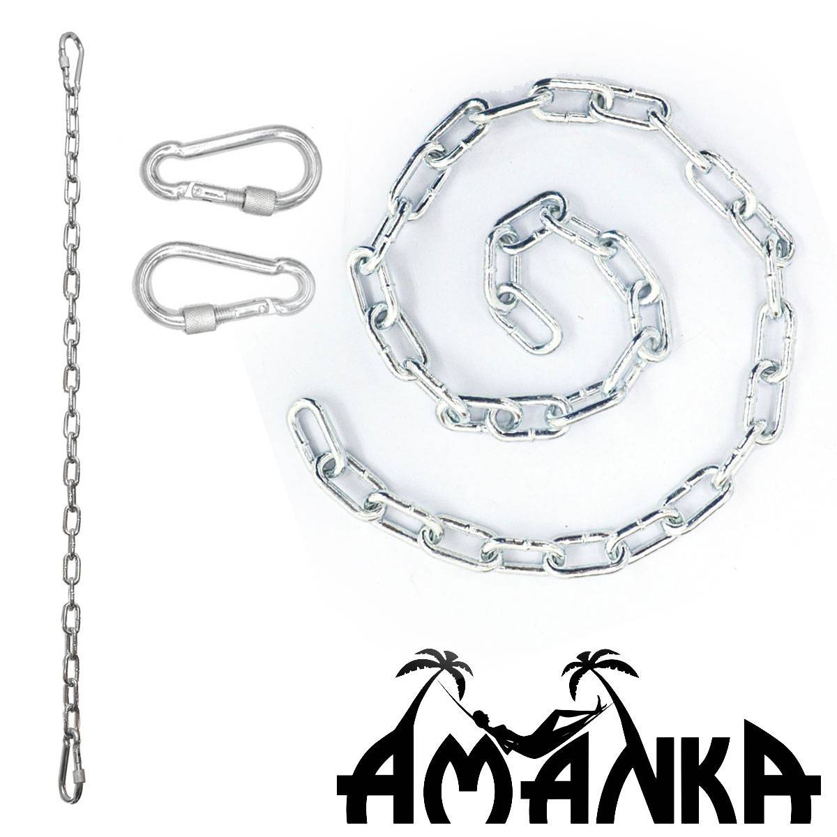 2x 230kg Hängesessel Kette -100cm Aufhängung 4 Karabiner Hängematte Boxsack