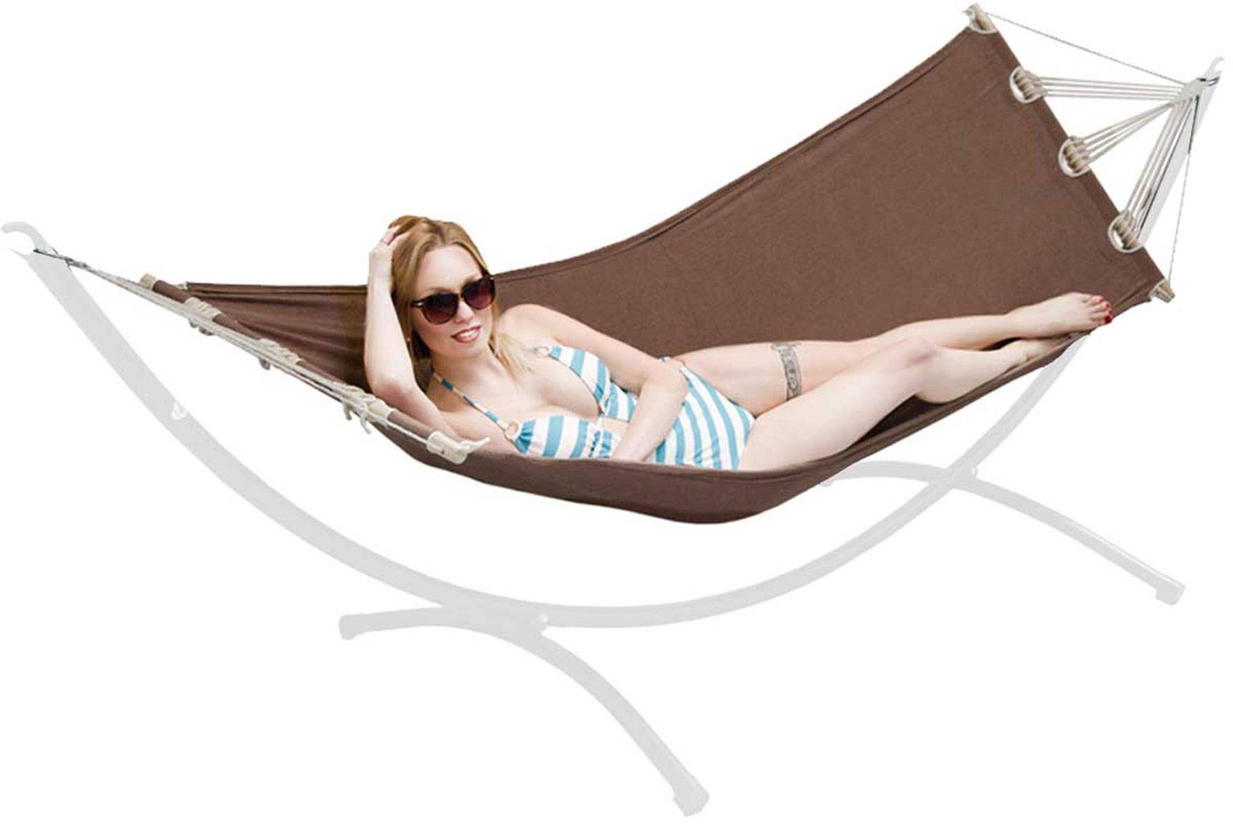 Bis 100kg: Outdoor Stabhängematte 1 Person - 190x80cm Hängematte Garten & Balkon