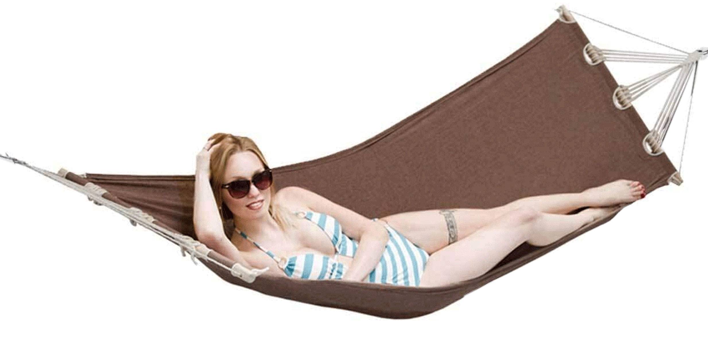 Bis 100kg: Outdoor Stabhängematte 1 Person - 190x80cm Hängematte Garten & Balkon