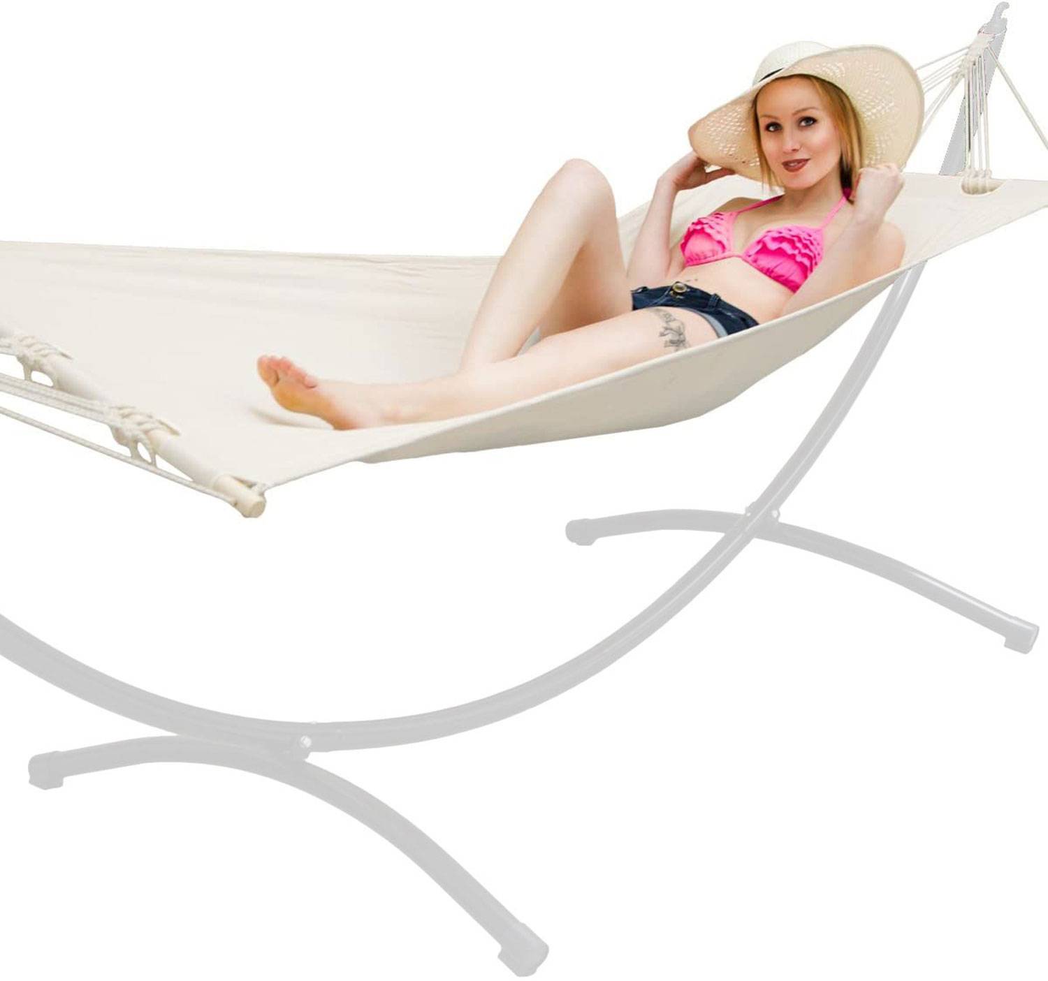 Bis 100kg: Outdoor Stabhängematte 1 Person - 190x80cm Hängematte Garten & Balkon