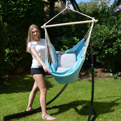 Balkon Hängesessel mit 2 Kissen zum Wenden - Outdoor Hängeschaukel für Garten Balkon Hängesessel mit 2 Kissen zum Wenden - Outdoor Hängeschaukel für Garten