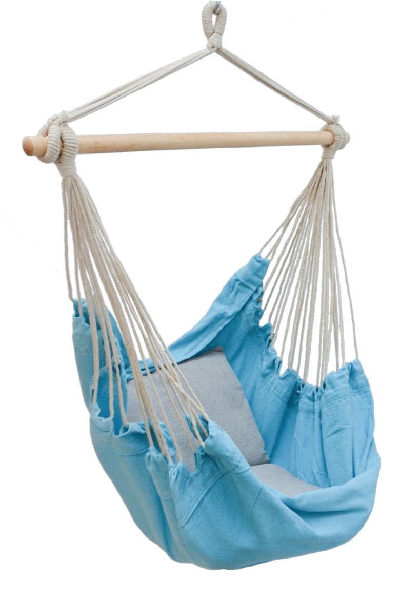 Balkon Hängesessel mit 2 Kissen zum Wenden - Outdoor Hängeschaukel für Garten