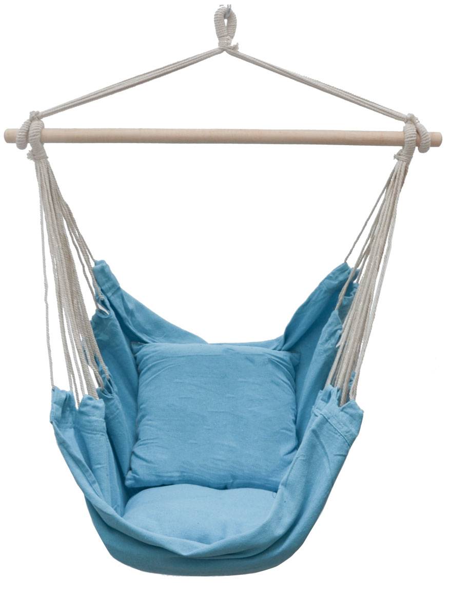 Balkon Hängesessel mit 2 Kissen zum Wenden - Outdoor Hängeschaukel für Garten