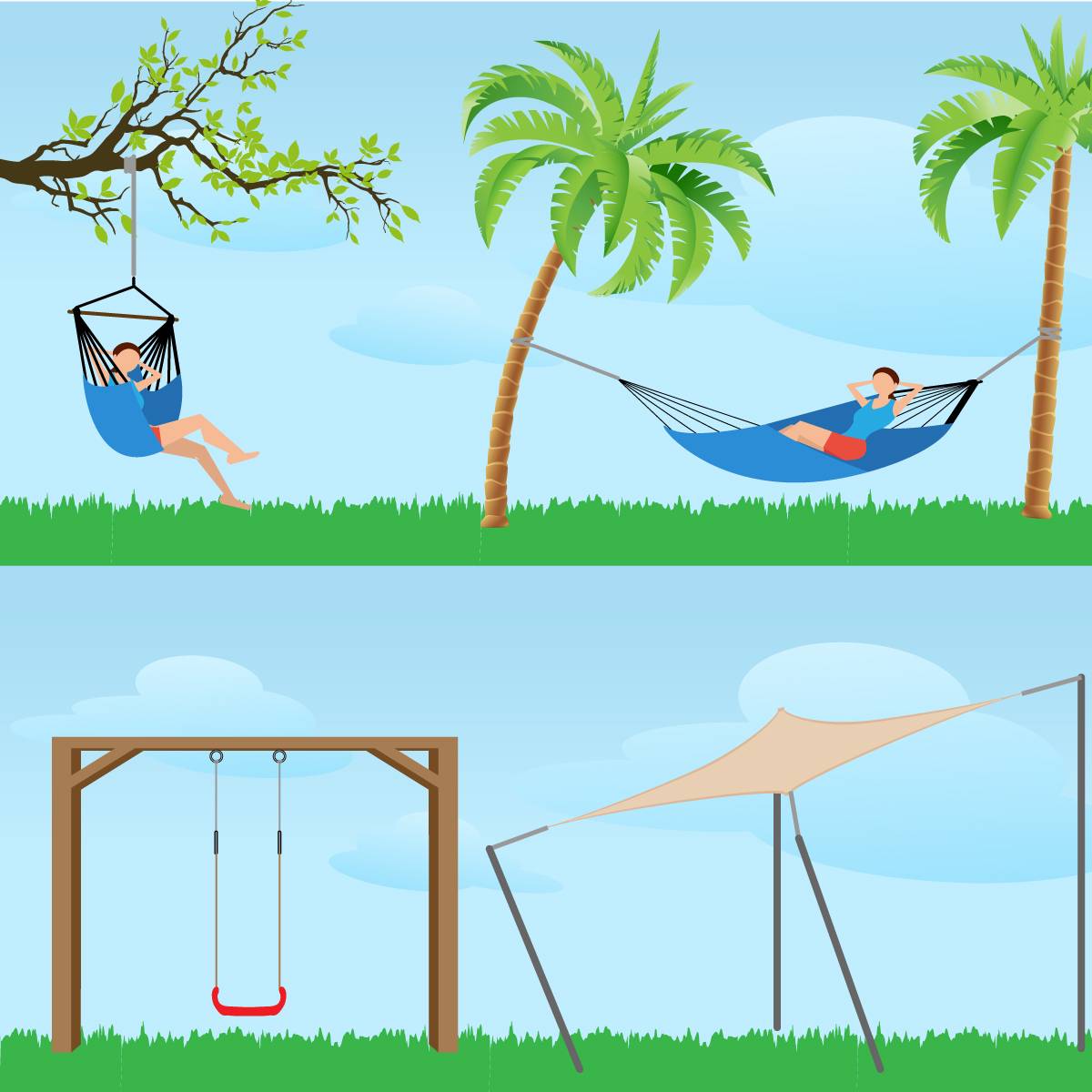 300kg Schaukel Befestigung 2 Gurte 300x5 cm Baum Aufhängung mit Karabiner Haken