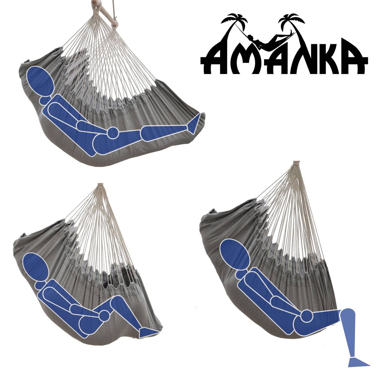 XXL Liege Hängesessel mit Seitenfach und Kissen - 220x120 cm Outdoor Hängematte