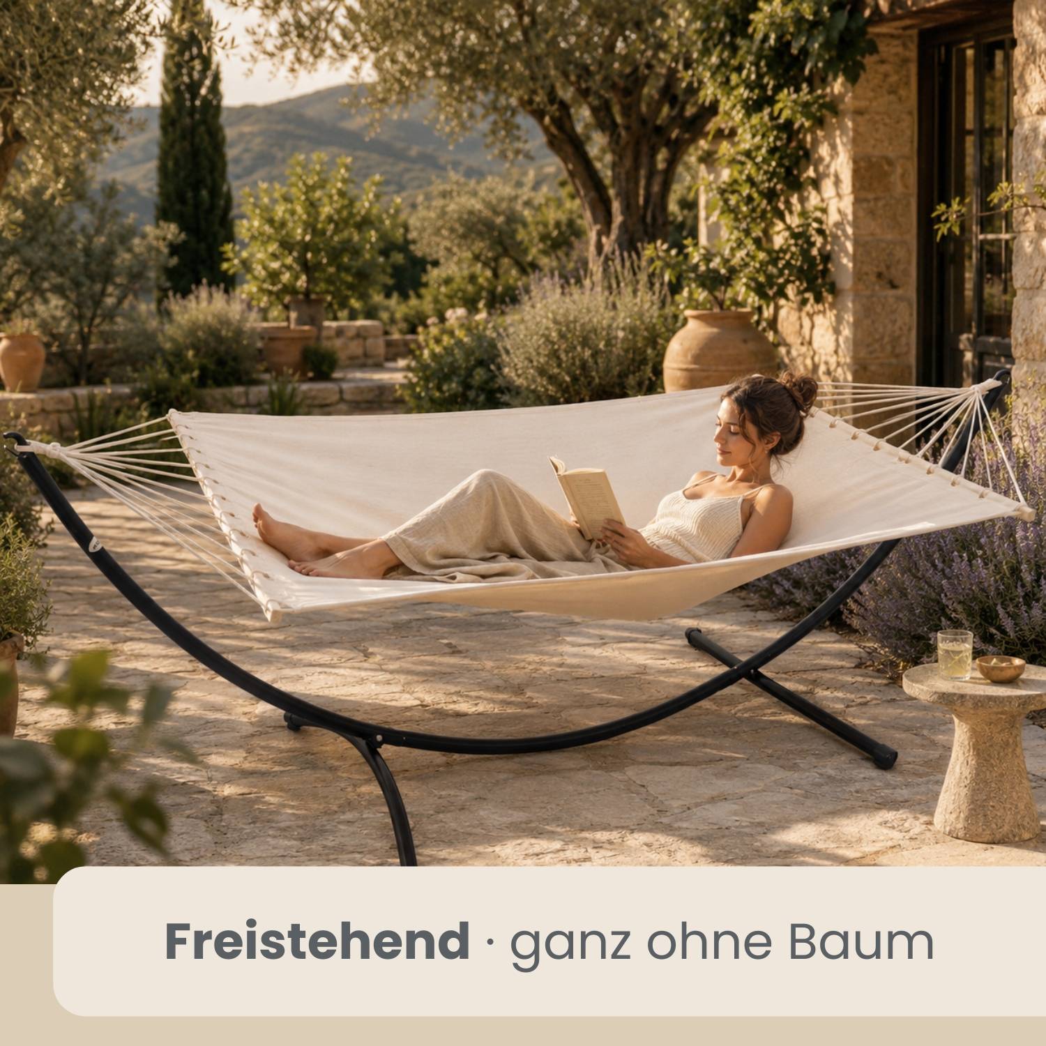 Outdoor Hängemattengestell OHNE Hängematte - 300x100cm Garten Gestell bis 120kg