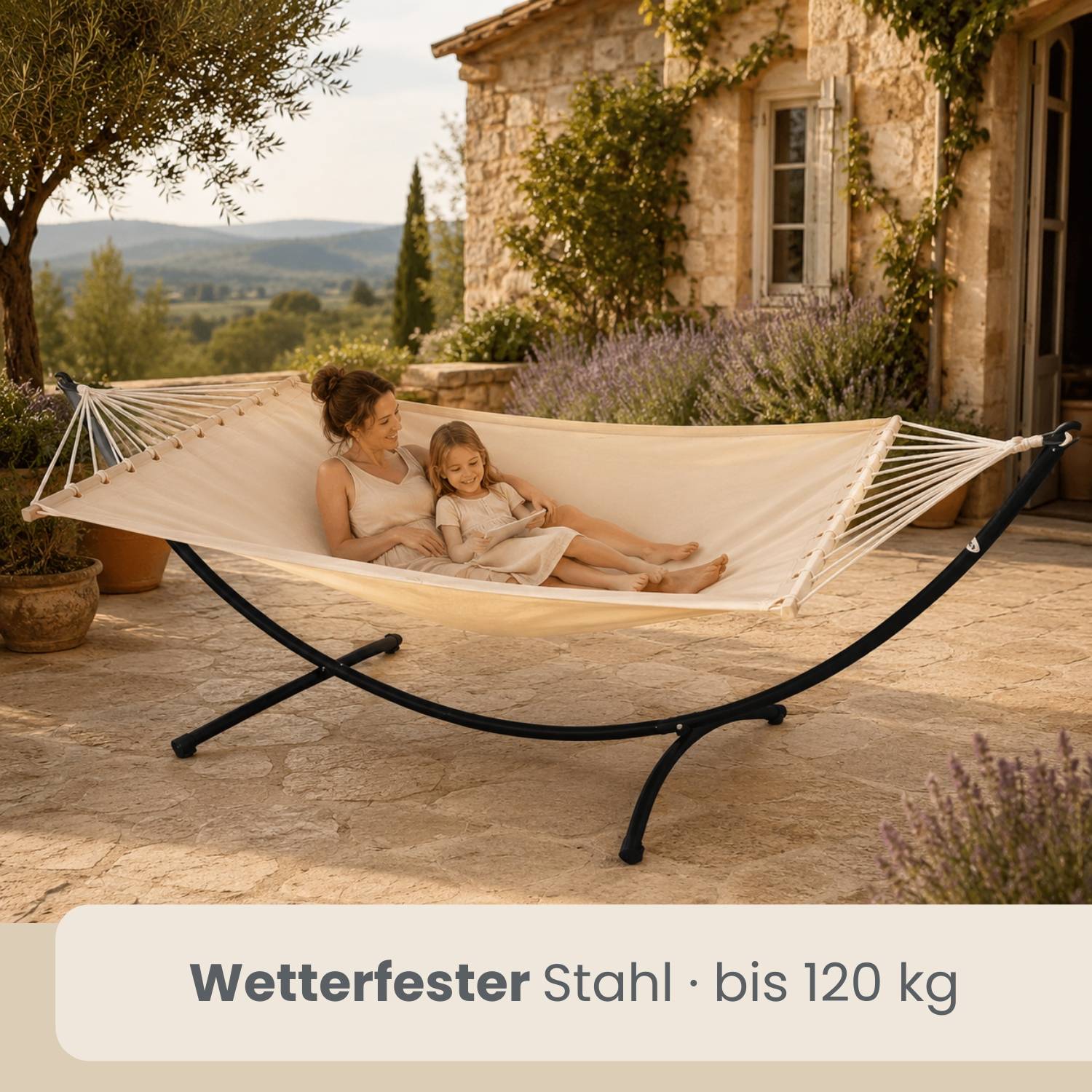 Outdoor Hängemattengestell OHNE Hängematte - 300x100cm Garten Gestell bis 120kg