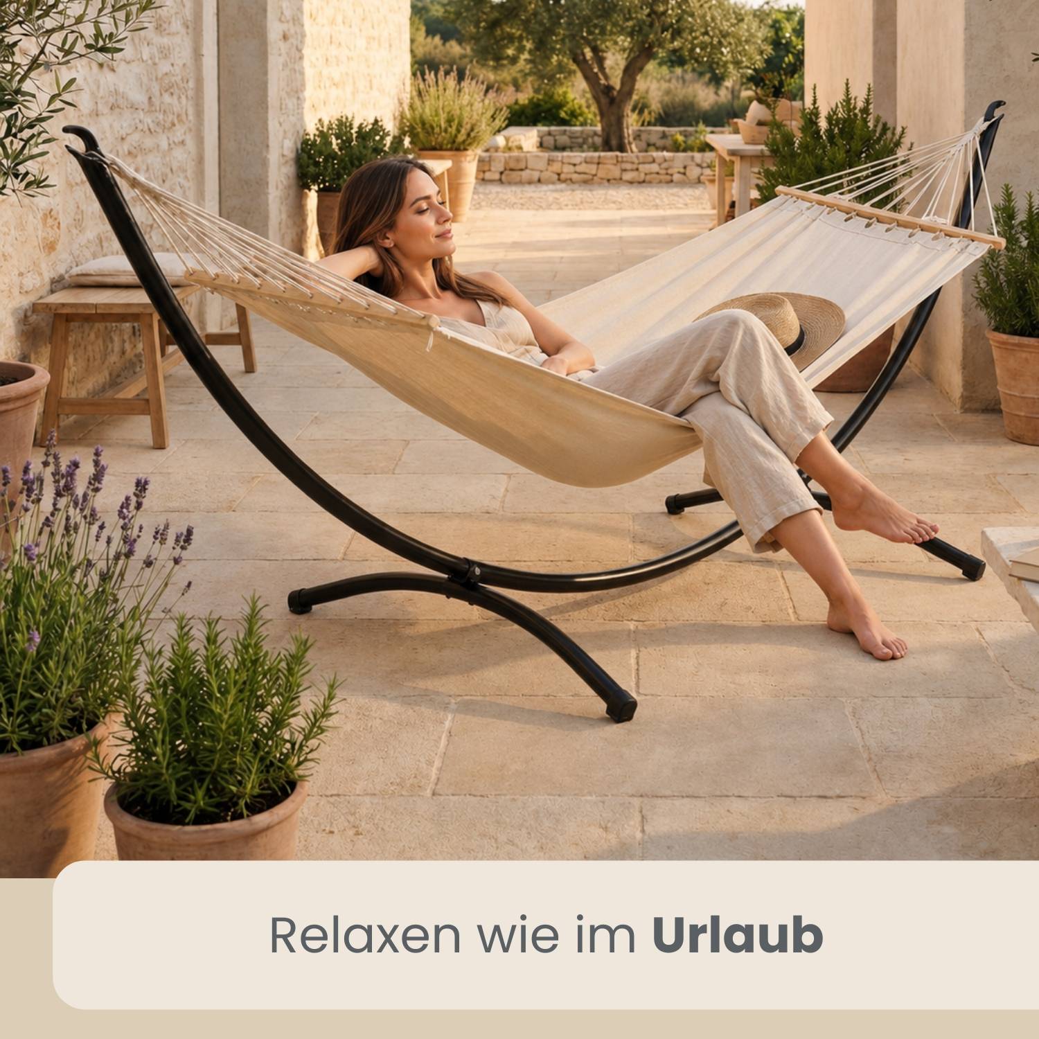 Outdoor Hängemattengestell OHNE Hängematte - 300x100cm Garten Gestell bis 120kg