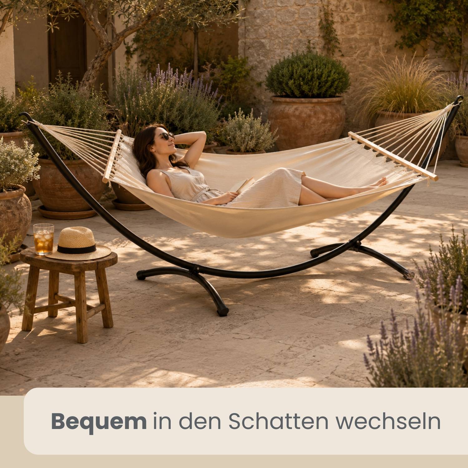 Outdoor Hängemattengestell OHNE Hängematte - 300x100cm Garten Gestell bis 120kg