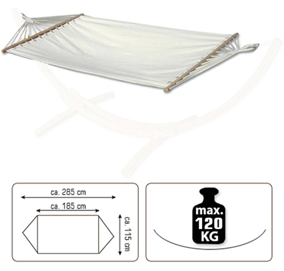 Doppel Hängematte mit Gestell 200x120 cm Garten Hängeliege Hängemattengestell