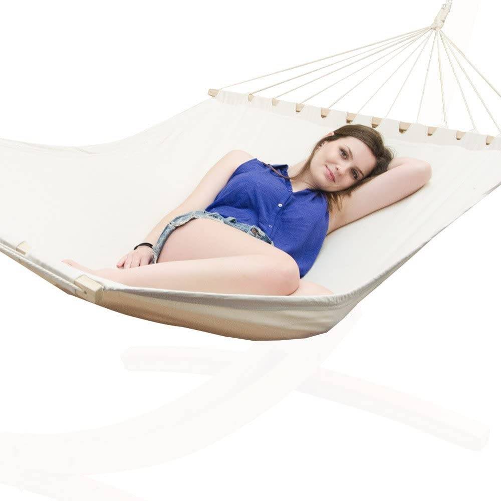 Doppel Hängematte mit Gestell 200x120 cm Garten Hängeliege Hängemattengestell