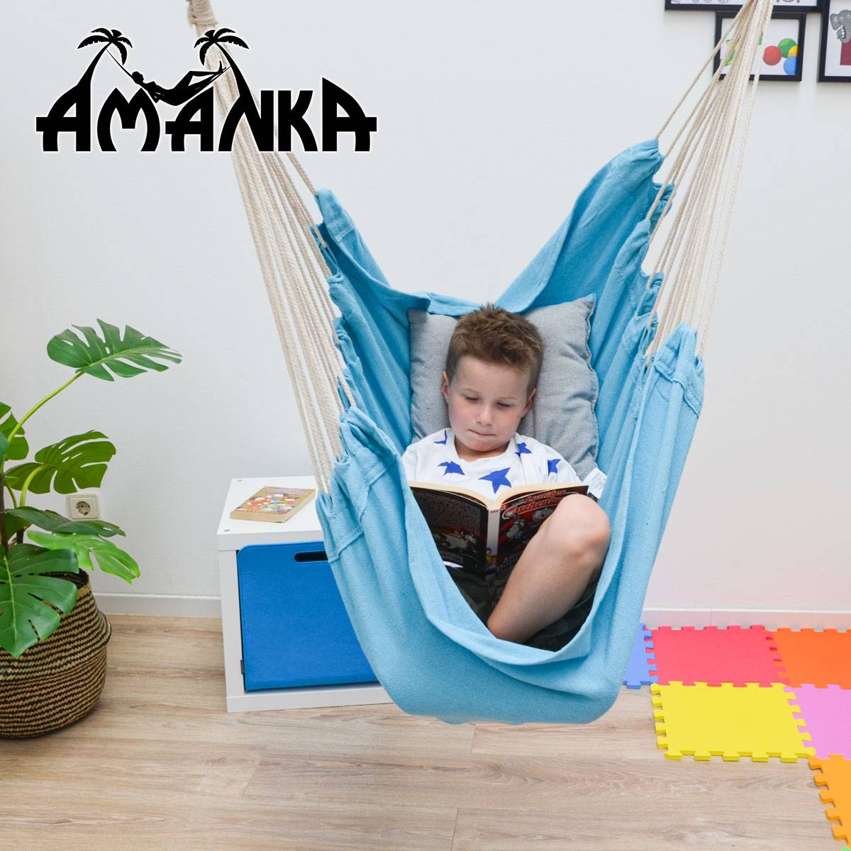 Hängestuhlgestell mit Hängesessel 215cm Metallgestell bis 120kg mit 2 Kissen