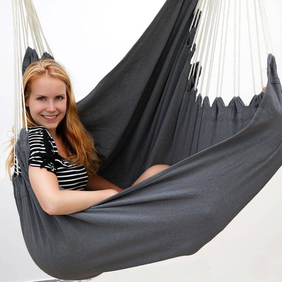 XXL Hängesessel für 2 Personen185x130 Hängestuhl bis 150kg Hängematte Baumwolle