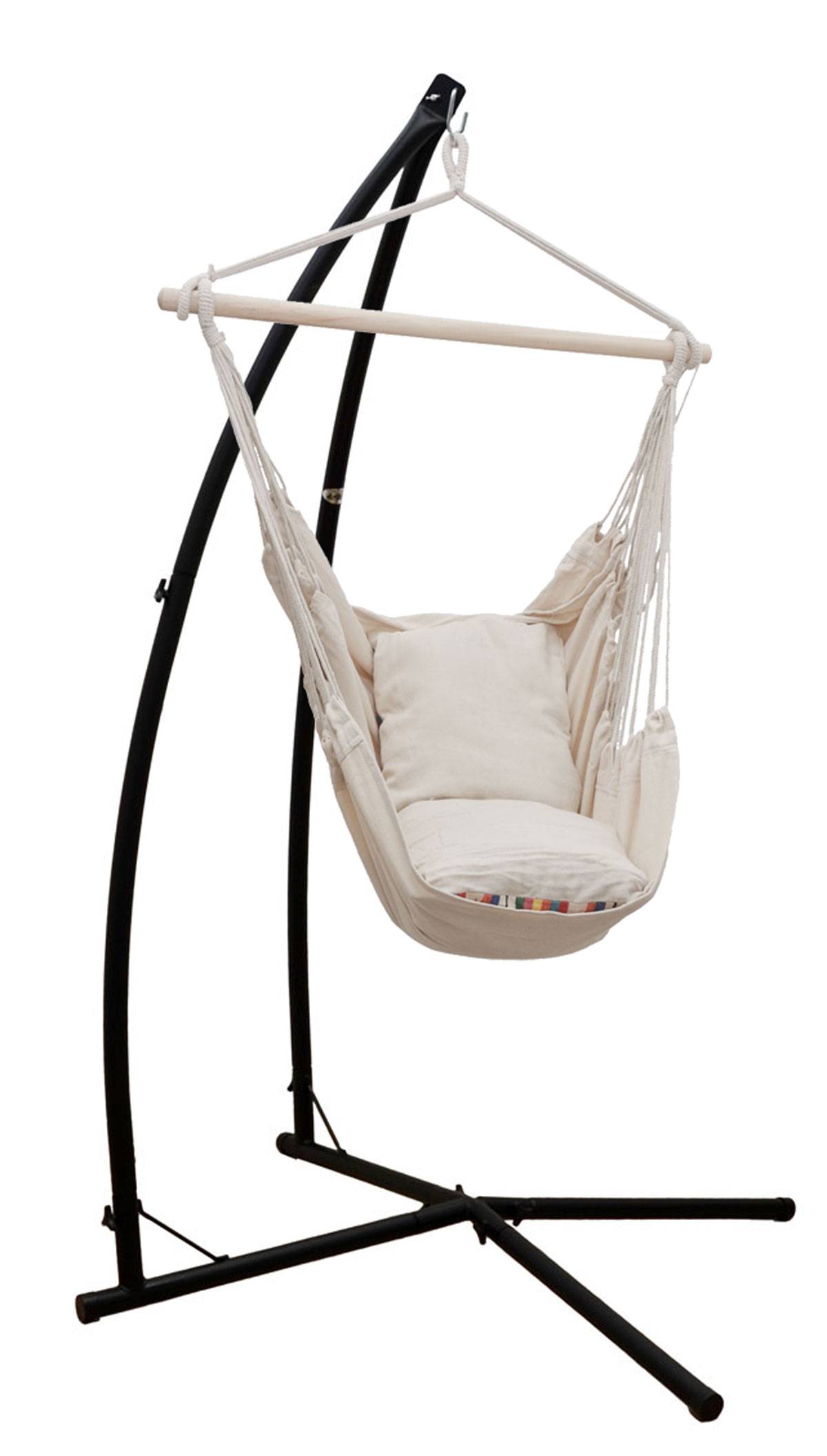 Hängestuhlgestell mit Hängesessel 215cm Metallgestell bis 120kg mit 2 Kissen