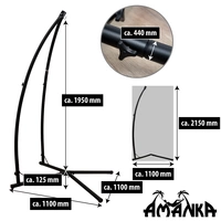 Hängestuhlgestell mit Hängesessel 215cm Metallgestell bis 120kg mit 2 Kissen Hängestuhlgestell mit Hängesessel 215cm Metallgestell bis 120kg mit 2 Kissen