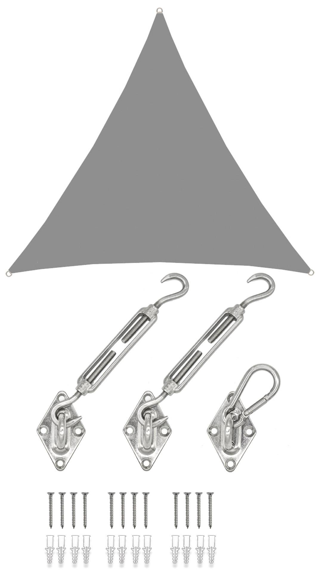 3x3x3 Sonnensegel Dreieckig Wasserdicht - Sonnenschutz Segel Set mit Befestigung