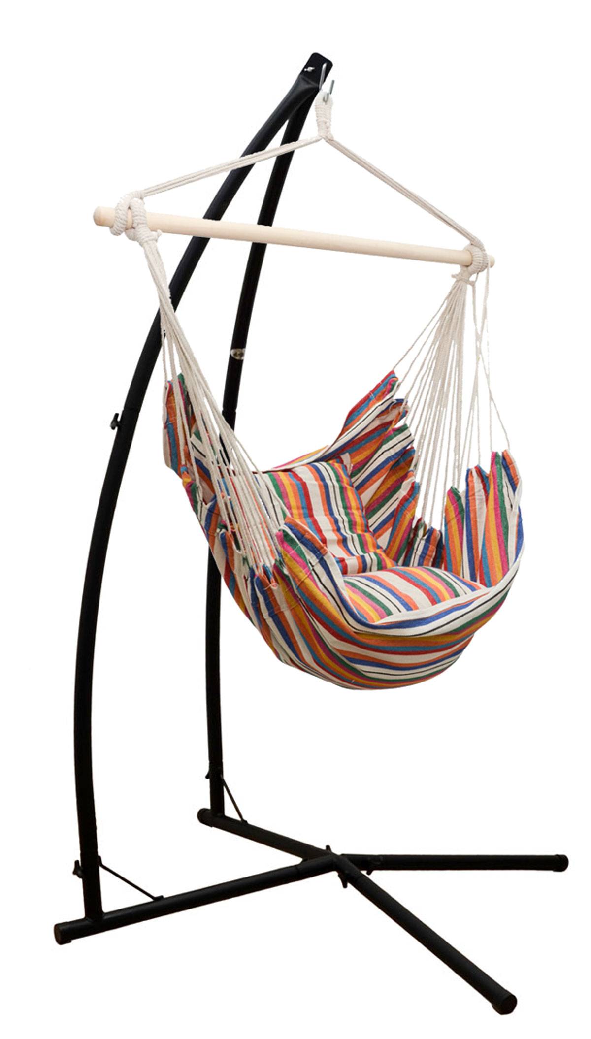 Hängestuhlgestell mit Hängesessel 215cm Metallgestell bis 120kg mit 2 Kissen