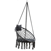 Hängestuhlgestell mit Makramee Hängesessel 215cm Boho Hängestuhl bis 120kg grau Hängestuhlgestell mit Makramee Hängesessel 215cm Boho Hängestuhl bis 120kg grau