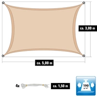 3x5m Sonnensegel Rechteckig Wasserdicht - Sonnenschutz Segel Set mit Befestigung 3x5m Sonnensegel Rechteckig Wasserdicht - Sonnenschutz Segel Set mit Befestigung
