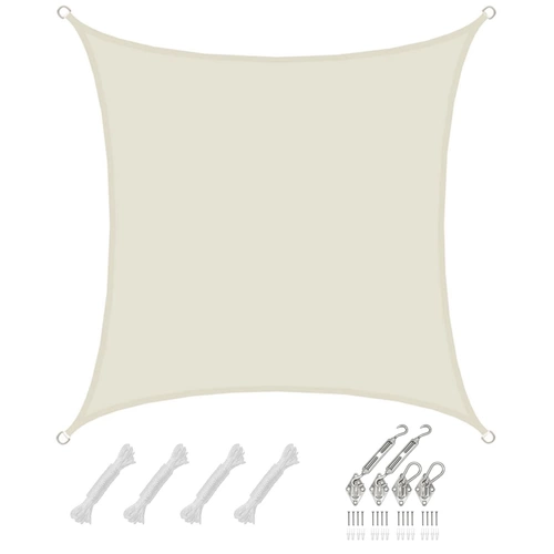 3x3m Sonnensegel Viereckig Wasserdicht - Sonnenschutz Segel Set mit Befestigung 3x3m Sonnensegel Viereckig Wasserdicht - Sonnenschutz Segel Set mit Befestigung