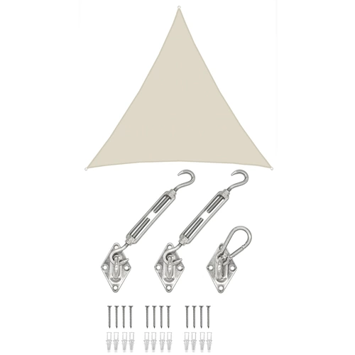 5x5x5 Sonnensegel Dreieckig Wasserdicht - Sonnenschutz Segel Set mit Befestigung 5x5x5 Sonnensegel Dreieckig Wasserdicht - Sonnenschutz Segel Set mit Befestigung