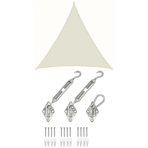 4x4x4 Sonnensegel Dreieckig Wasserdicht - Sonnenschutz Segel Set mit Befestigung 4x4x4 Sonnensegel Dreieckig Wasserdicht - Sonnenschutz Segel Set mit Befestigung