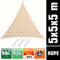 5x5x5 UV Sonnensegel Dreieckig Atmungsaktiv - Sonnenschutz Segel mit Befestigung 5x5x5 UV Sonnensegel Dreieckig Atmungsaktiv - Sonnenschutz Segel mit Befestigung