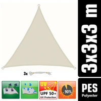3x3x3 Sonnensegel Dreieckig Wasserdicht - Sonnenschutz Segel Set mit Befestigung 3x3x3 Sonnensegel Dreieckig Wasserdicht - Sonnenschutz Segel Set mit Befestigung