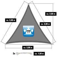 3x3x3 UV Sonnensegel Dreieckig Atmungsaktiv - Sonnenschutz Segel mit Befestigung 3x3x3 UV Sonnensegel Dreieckig Atmungsaktiv - Sonnenschutz Segel mit Befestigung