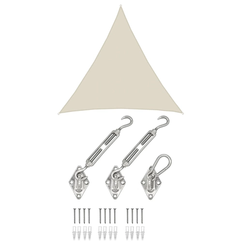 7x7x7 Sonnensegel Dreieckig Wasserdicht - Sonnenschutz Segel Set mit Befestigung 7x7x7 Sonnensegel Dreieckig Wasserdicht - Sonnenschutz Segel Set mit Befestigung