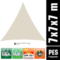 7x7x7 Sonnensegel Dreieckig Wasserdicht - Sonnenschutz Segel Set mit Befestigung 7x7x7 Sonnensegel Dreieckig Wasserdicht - Sonnenschutz Segel Set mit Befestigung