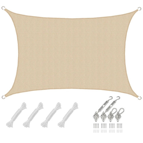 3x5 UV Sonnensegel Rechteckig Atmungsaktiv - Sonnenschutz Segel mit Befestigung 3x5 UV Sonnensegel Rechteckig Atmungsaktiv - Sonnenschutz Segel mit Befestigung