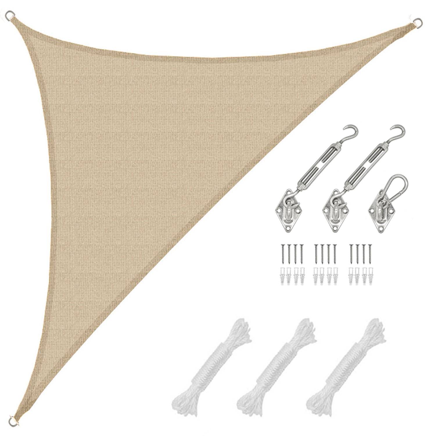 4,2x4,2x6 Sonnensegel Dreieckig Atmungsaktiv - Dreieck Segel mit Befestigung