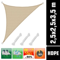 2,5x2,5x3,5 Sonnensegel Dreieckig Atmungsaktiv - Dreieck Segel mit Befestigung 2,5x2,5x3,5 Sonnensegel Dreieckig Atmungsaktiv - Dreieck Segel mit Befestigung