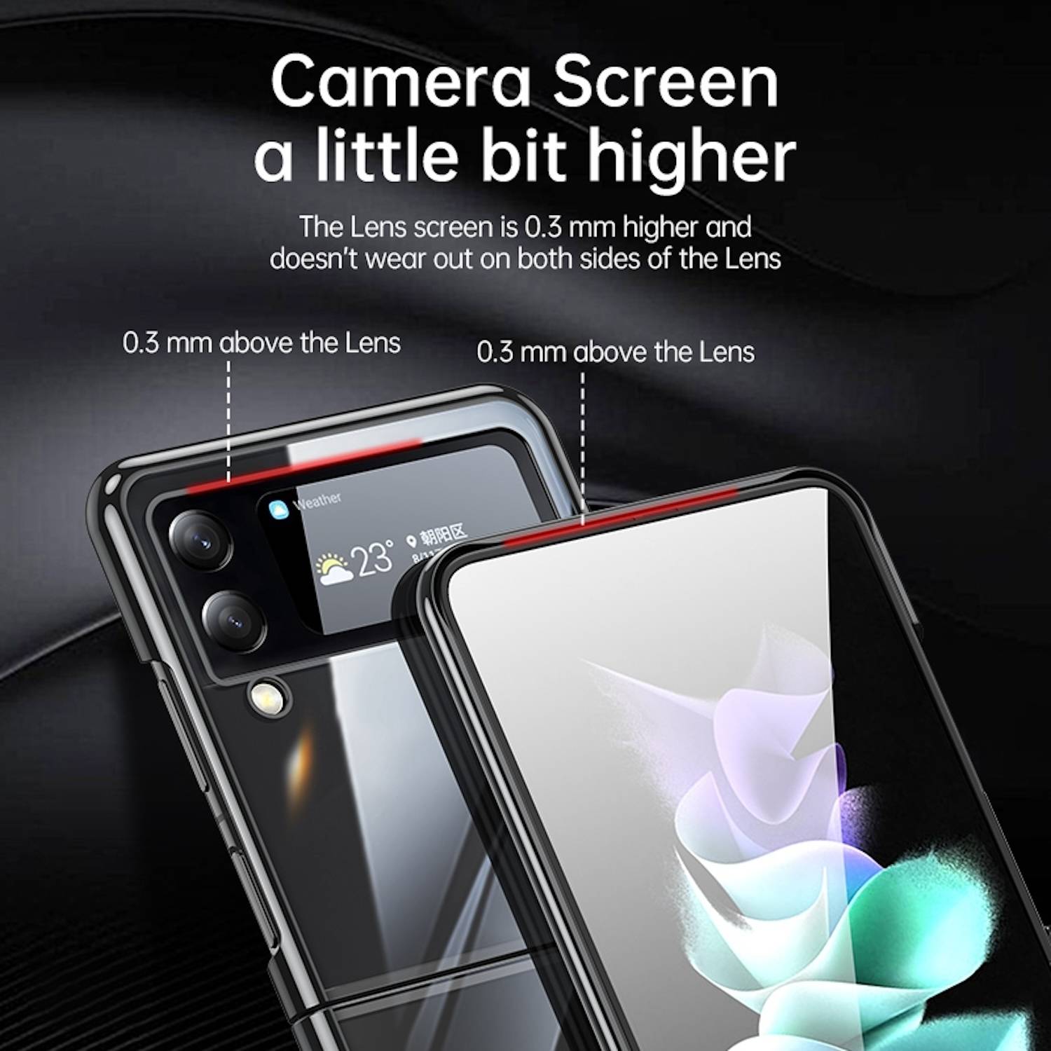 Für Samsung Galaxy Z Flip4 SULADA Shockproof Plating Transparente Schutzhülle Cover Handy Tasche Silber Etuis Muster