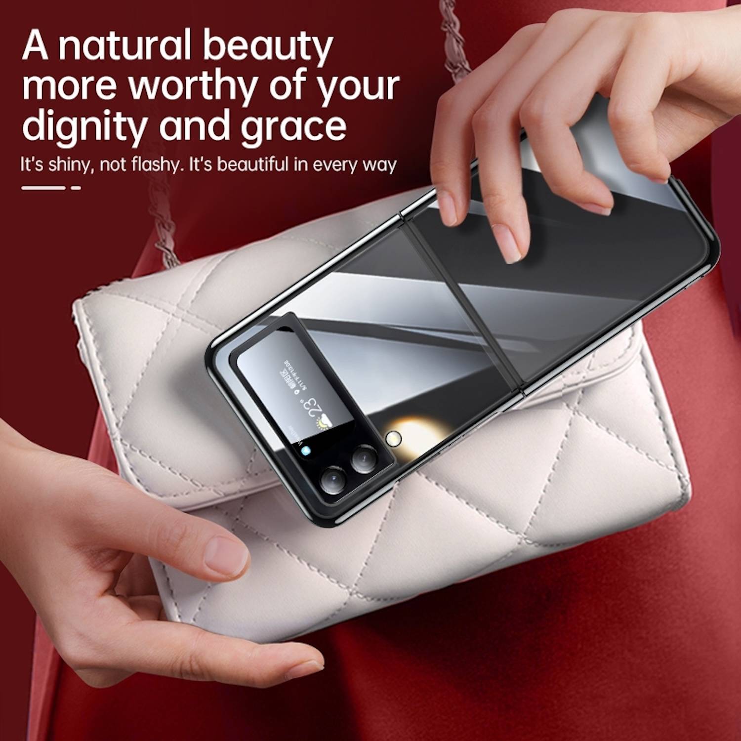 Für Samsung Galaxy Z Flip4 SULADA Shockproof Plating Transparente Schutzhülle Cover Handy Tasche Silber Etuis Muster
