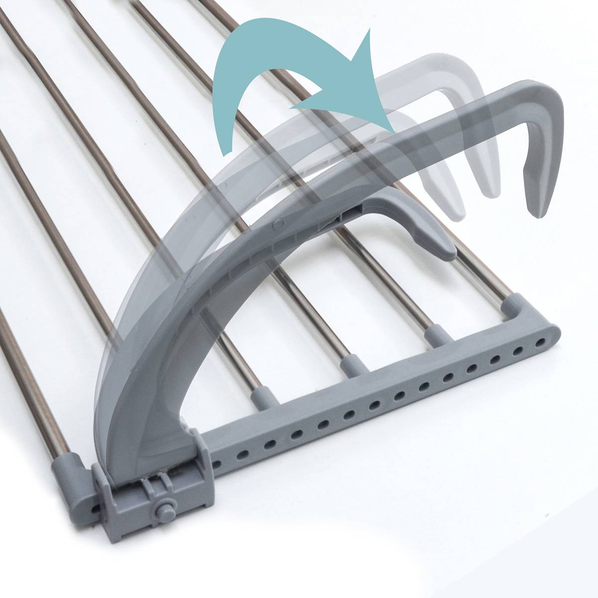 eyepower klappbarer Wäschetrockner aus Edelstahl f. Heizung Balkon Fernsterbank Handtuchhalter Universaltrockner Wandtrockner m. verstellbarer Tiefe