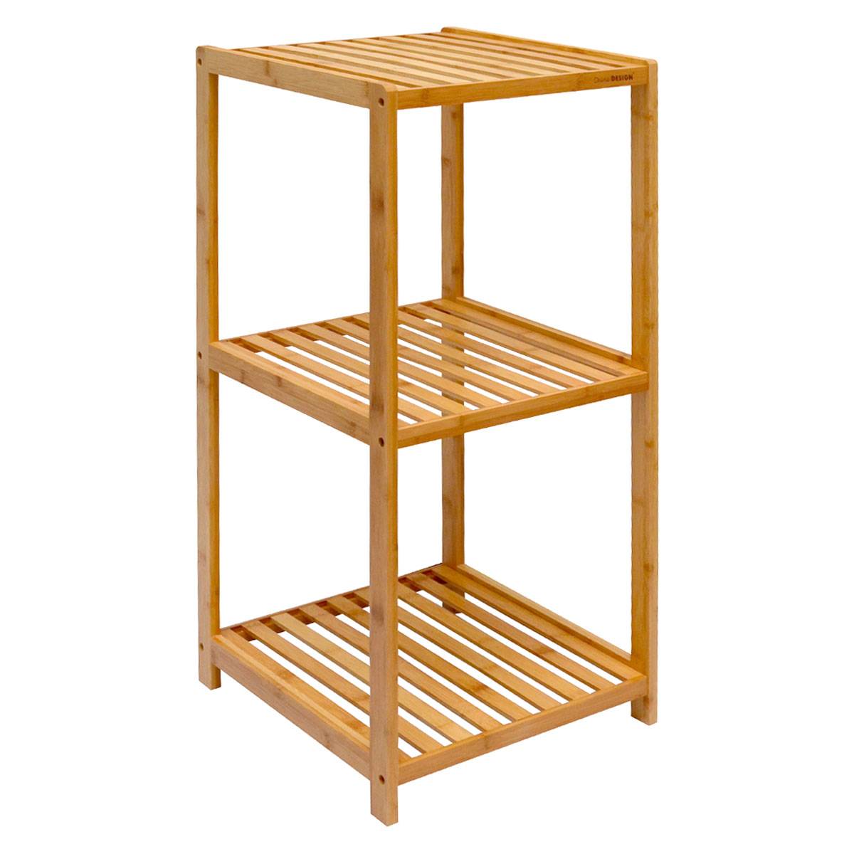 Badregal 83x38x40cm Bambus Holz Regal 3 Fächer Bad Badezimmer Standregal Küche