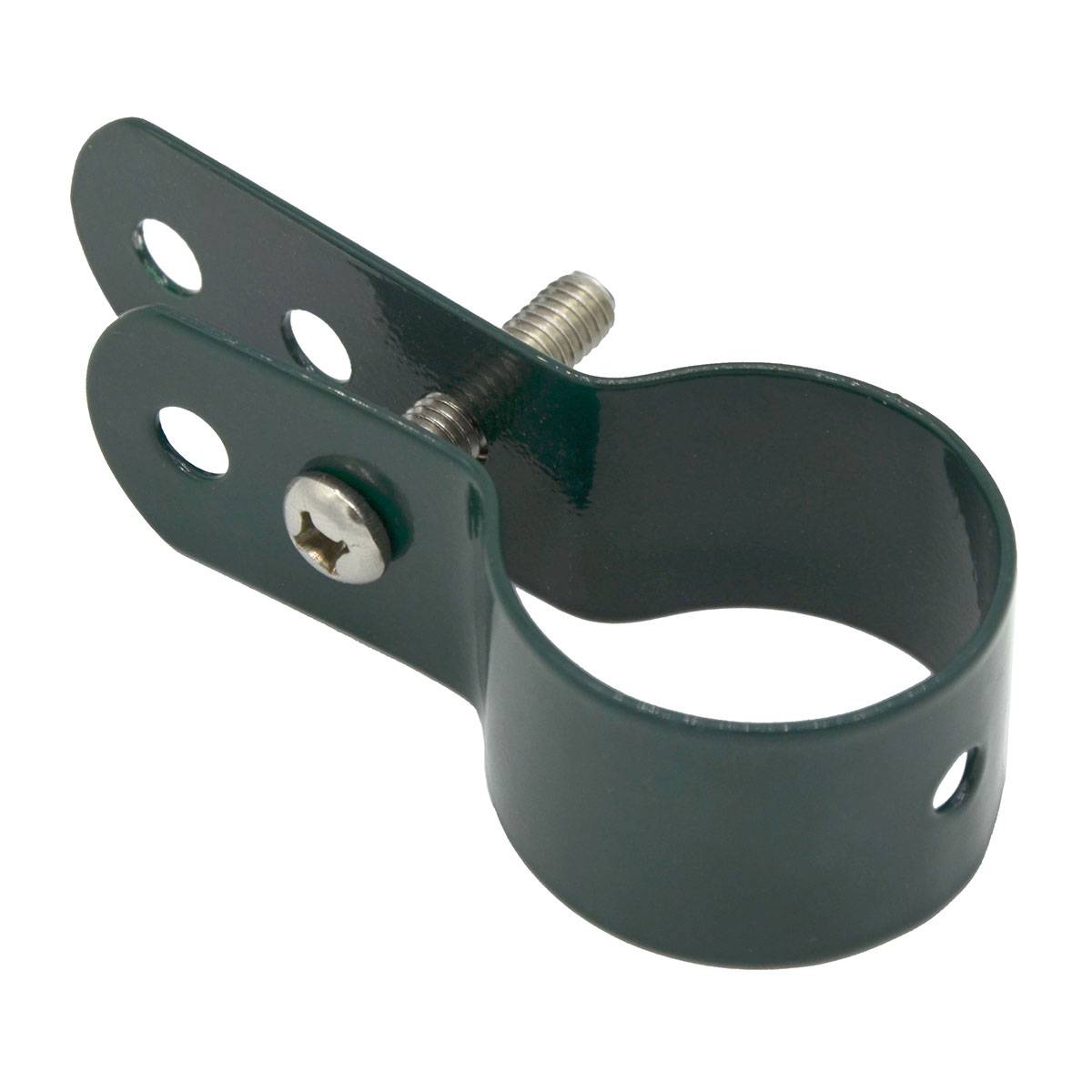 Schelle Befestigungsschelle Metall-Spannschelle für runde Zaun-Pfähle Hakenschelle Strebenschelle inkl. Schrauben 34 mm