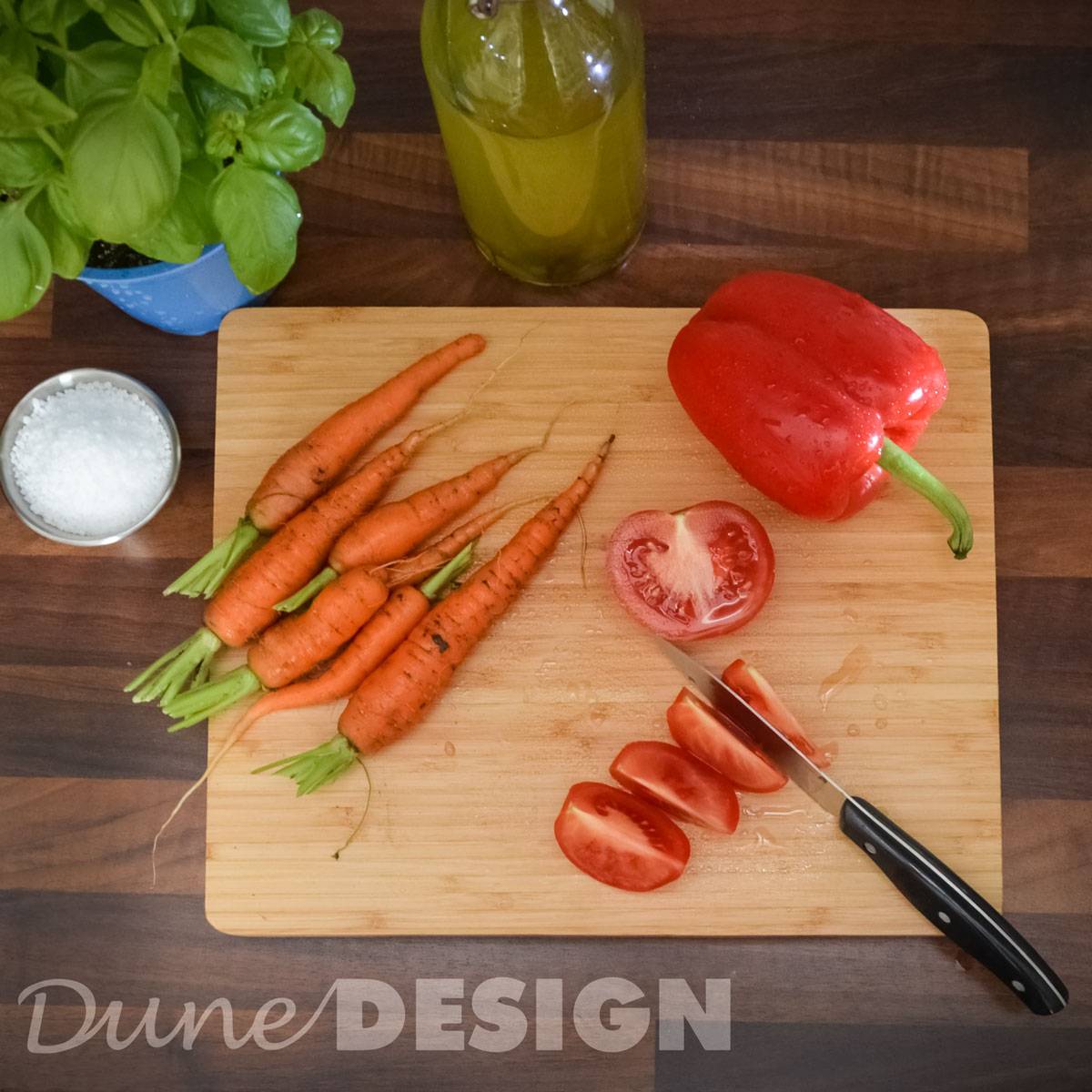 2er-Set Bambus-Servierbrett + Dip-Schale 30x25cm Holz-Steak-Teller Speiseteller