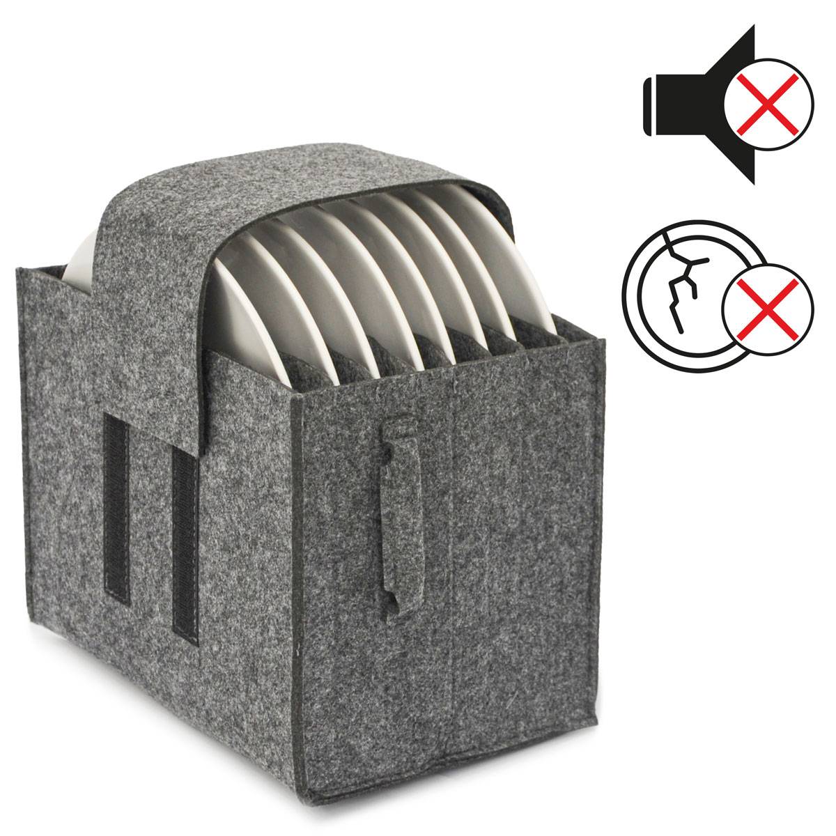 Wohnmobil Tellerhalter für 8 Teller Filz Geschirrhalter Camping Geschirr