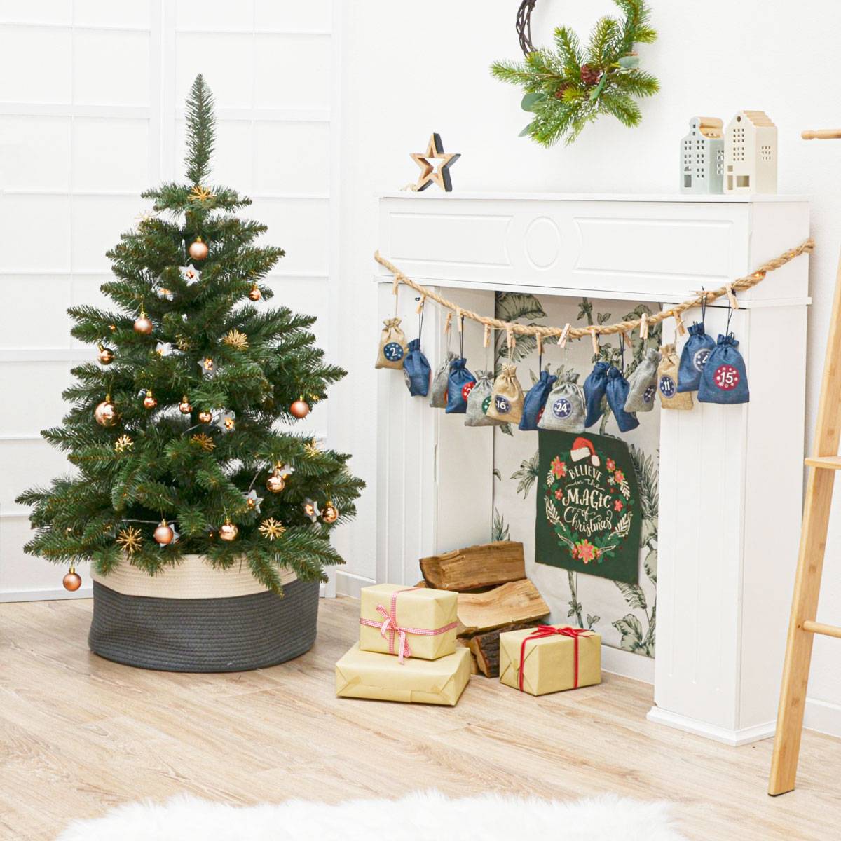 DIY Adventskalender zum Befüllen - 24 Geschenk Säckchen - Komplettes Bastelset